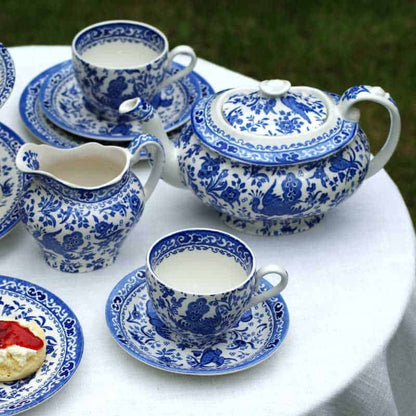 Blue Regal Peacock Tea Set