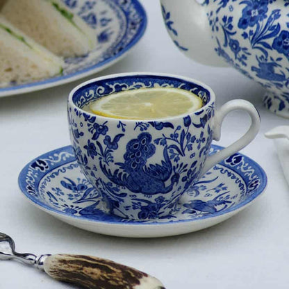 Blue Regal Peacock Teacup Gift Set