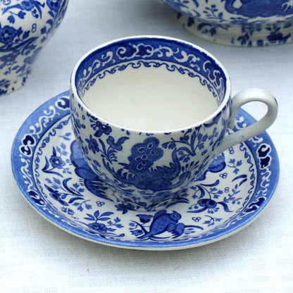 Blue Regal Peacock Teacup Gift Set