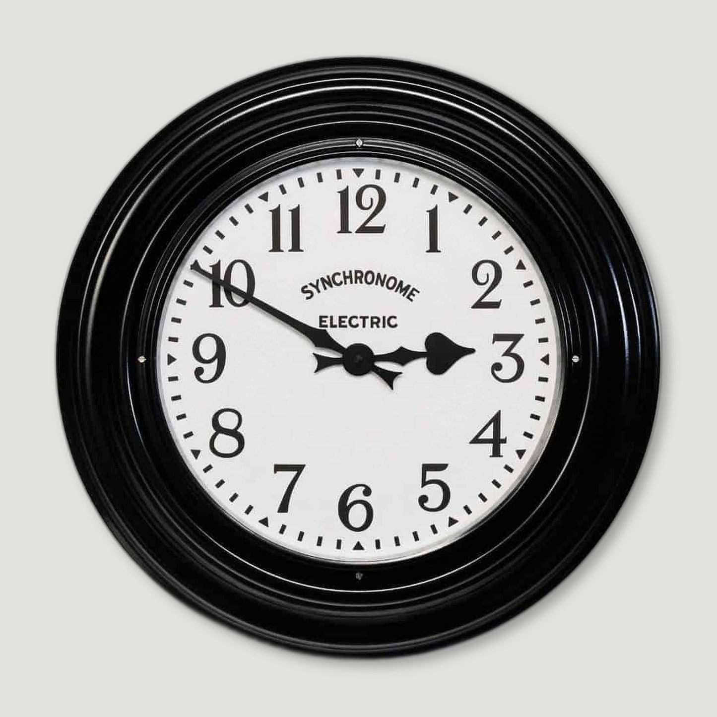 Front view of British Museum Clock Arabic Numerals from Synchronome Clocks - British Made Wall Clocks