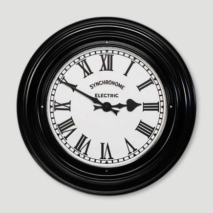 Front view of British Museum Clock Roman Numerals from Synchronome Clocks - British Made Wall Clocks