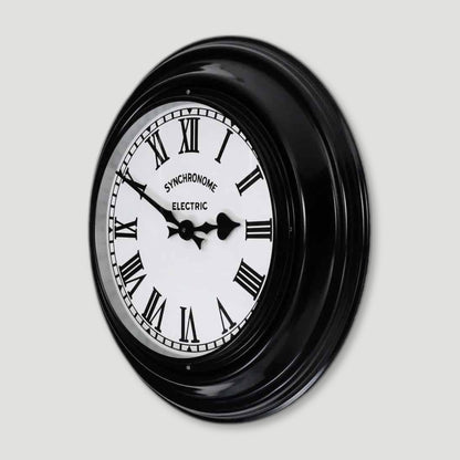 Side view of British Museum Clock Roman Numerals from Synchronome Clocks - British Made Wall Clocks