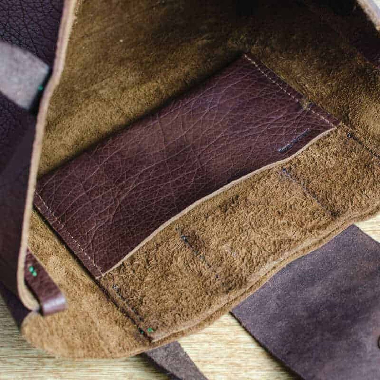 Brown Bison Leather Tote Bag