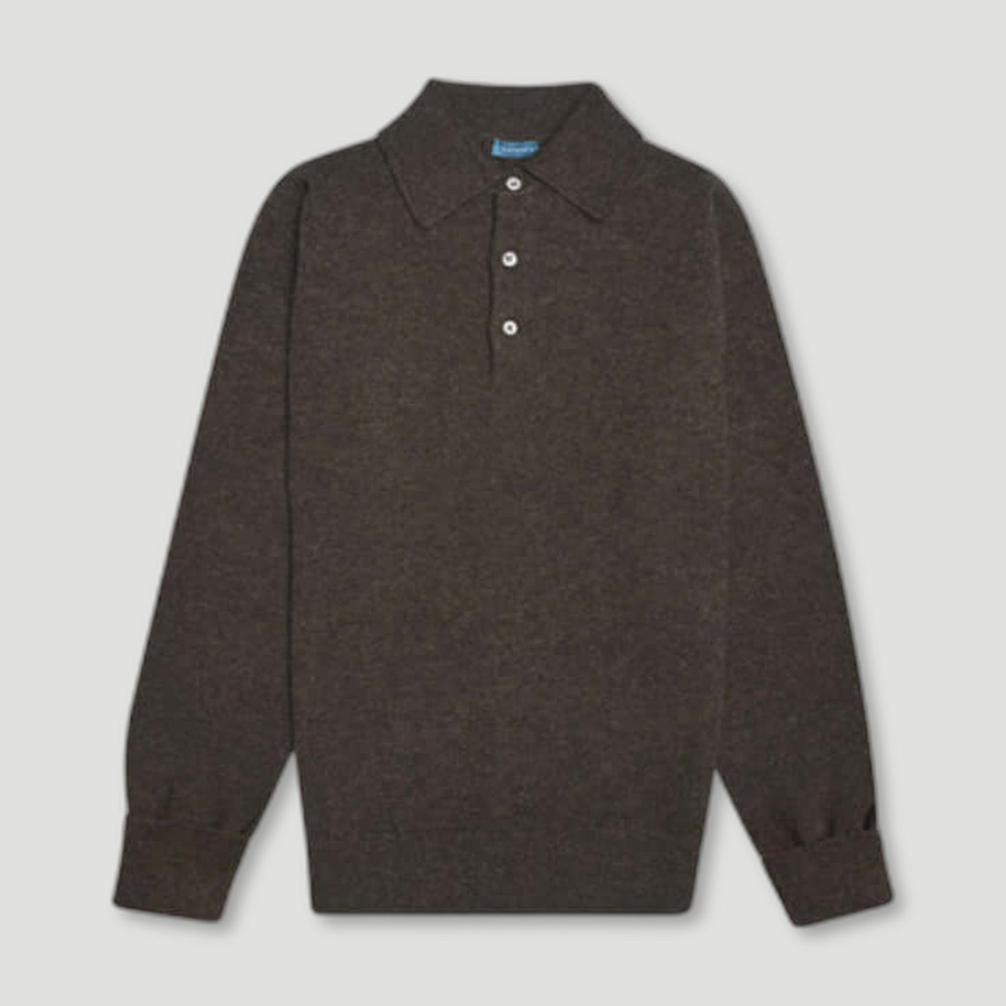 Brown Kelly Long Sleeve Sports Collar Jumper from Malloch's - British Made Wool Jumpers