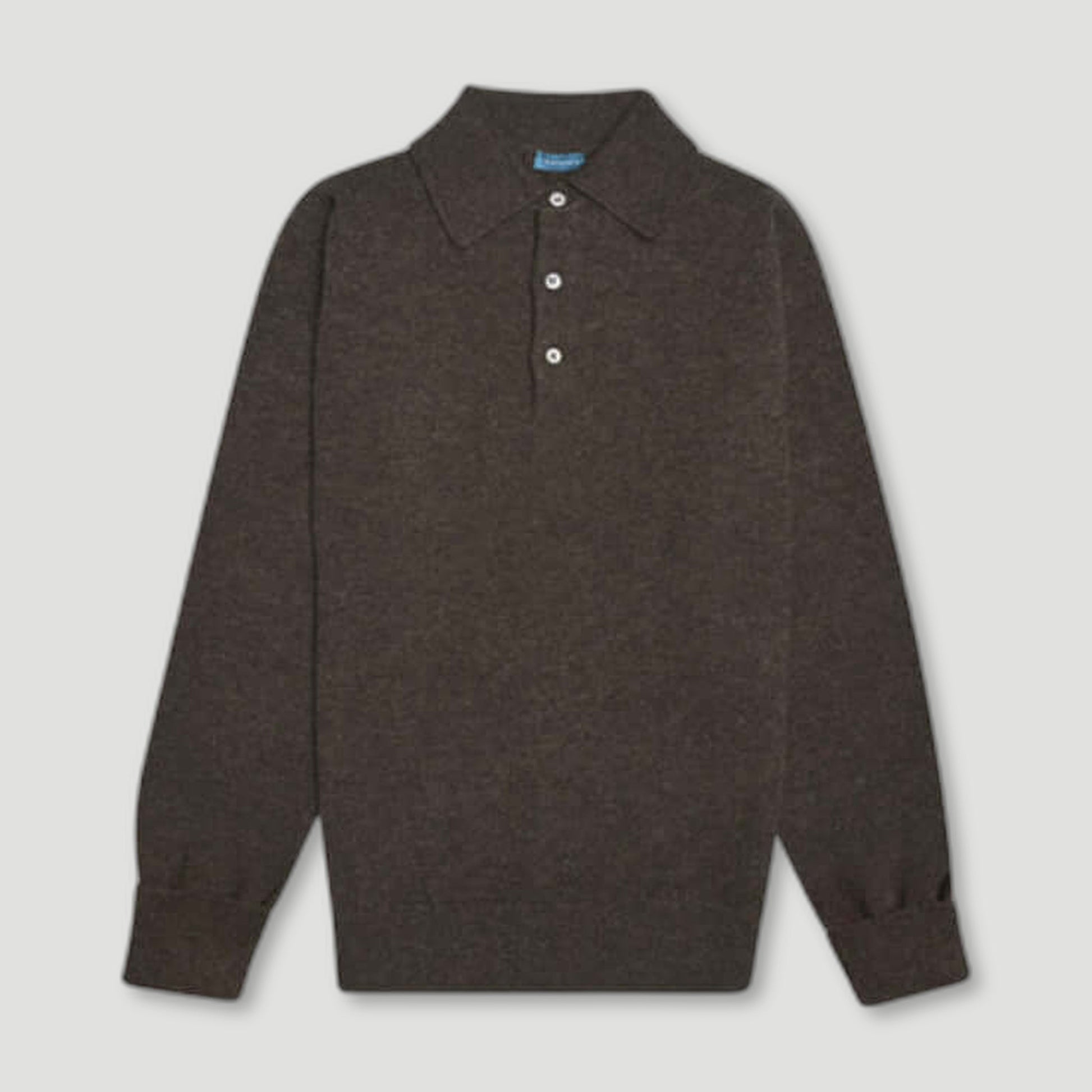 Brown Kelly Long Sleeve Sports Collar Jumper from Malloch's - British Made Wool Jumpers
