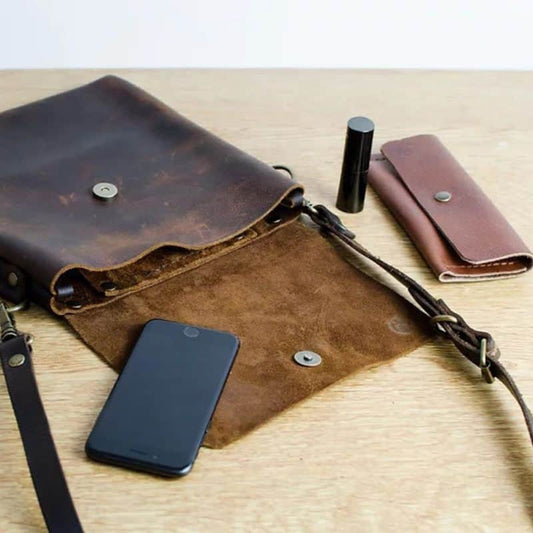 Brown Kodiak Leather Over The Shoulder Bag