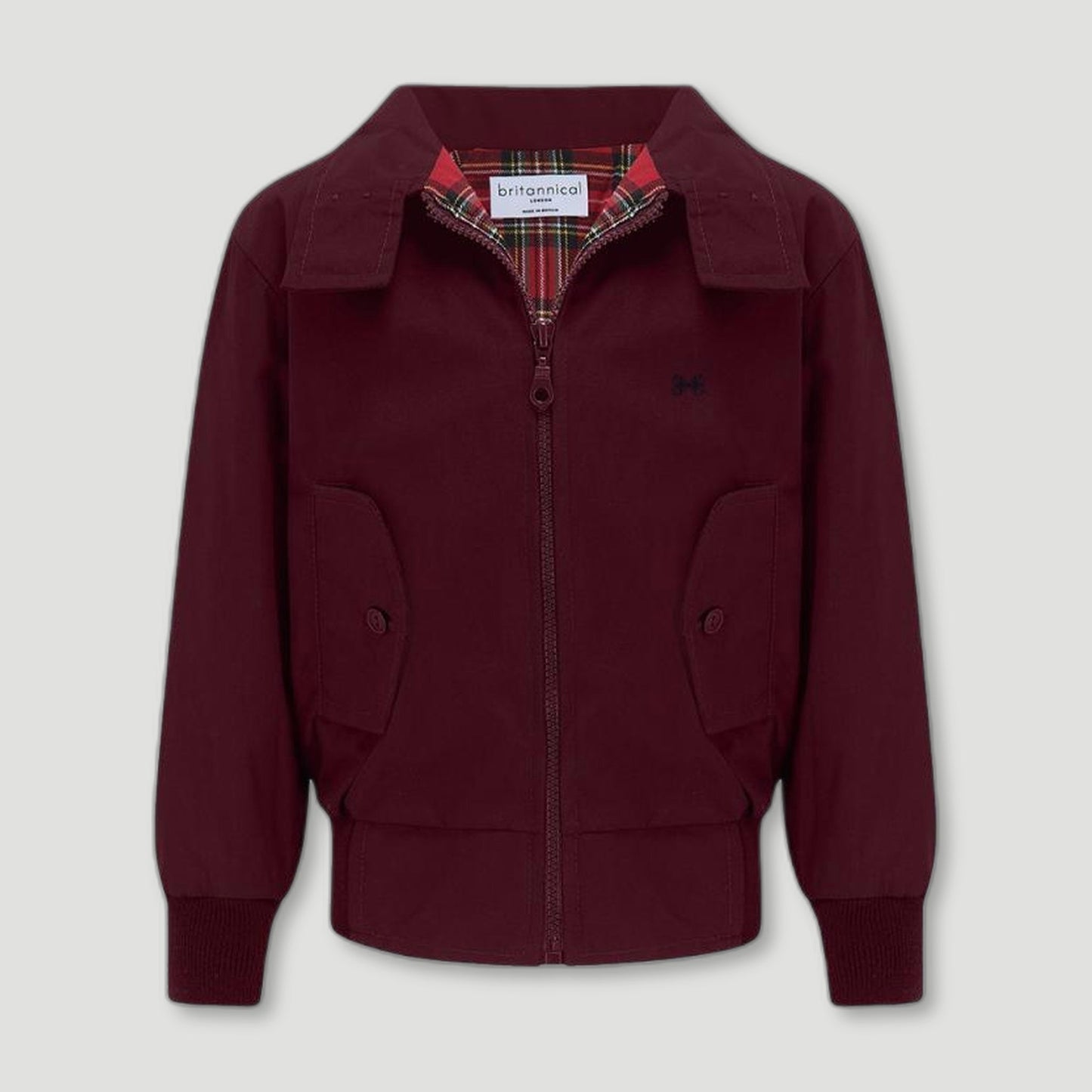 Burgundy Carnaby Girls Bomber Jacket from Brittanical London - British Made Children's Coats