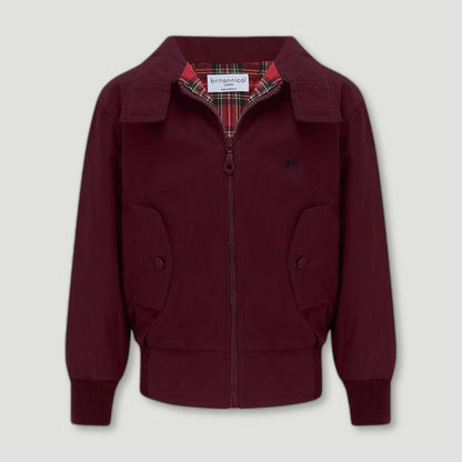 Burgundy Carnaby Girls Bomber Jacket from Brittanical London - British Made Children's Coats