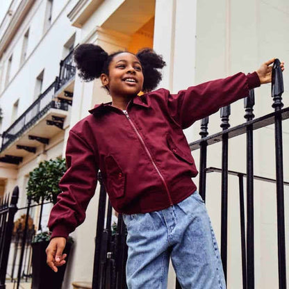 Burgundy Carnaby Girls Bomber Jacket