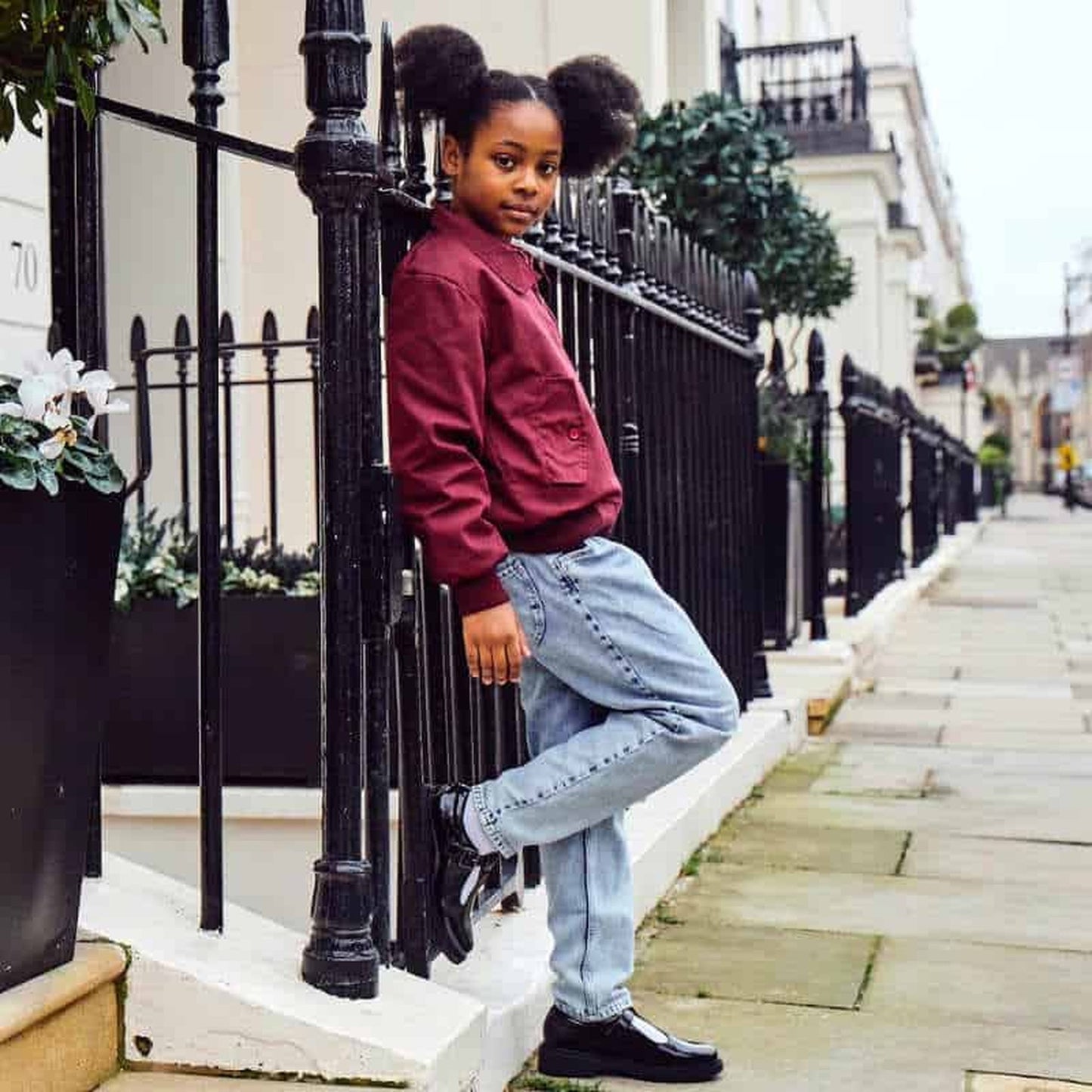 Burgundy Carnaby Girls Bomber Jacket