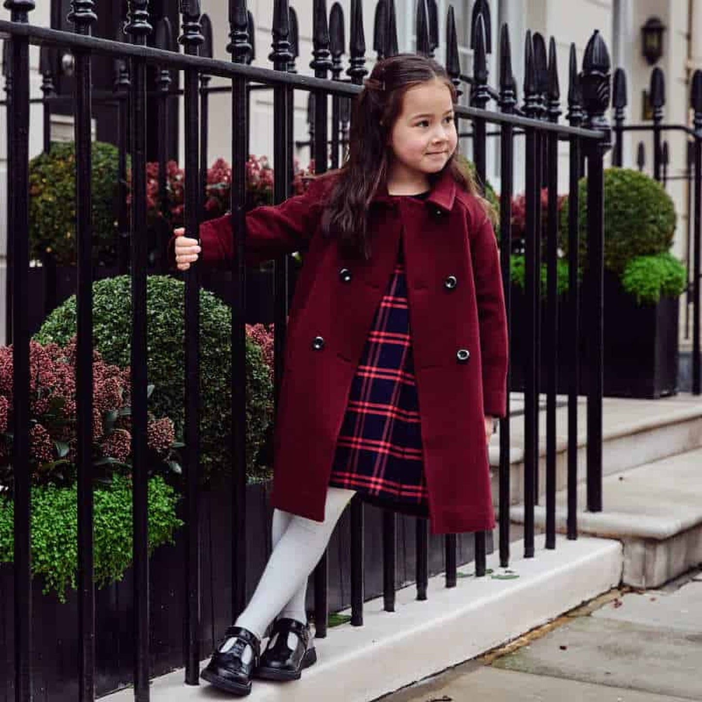 Burgundy Clerkenwell Girls Bridge Coat
