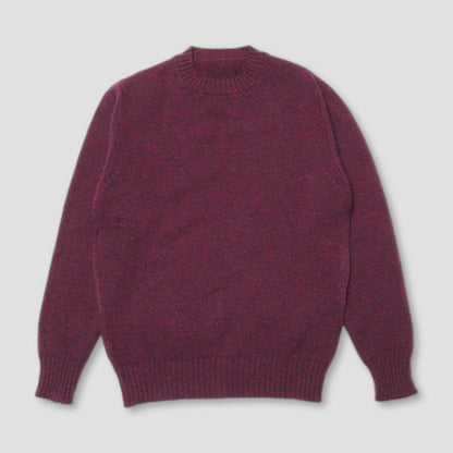 Burgundy Dean Lambswool Crew Neck Jumper from Malloch's - British Made Wool Jumpers