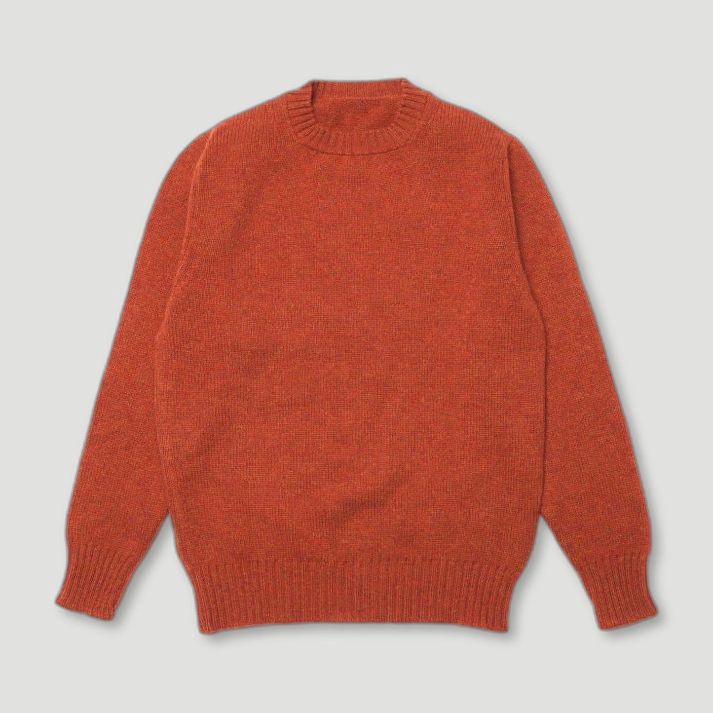 Burnt Orange Dean Lambswool Crew Neck Jumper from Malloch's - British Made Wool Jumpers
