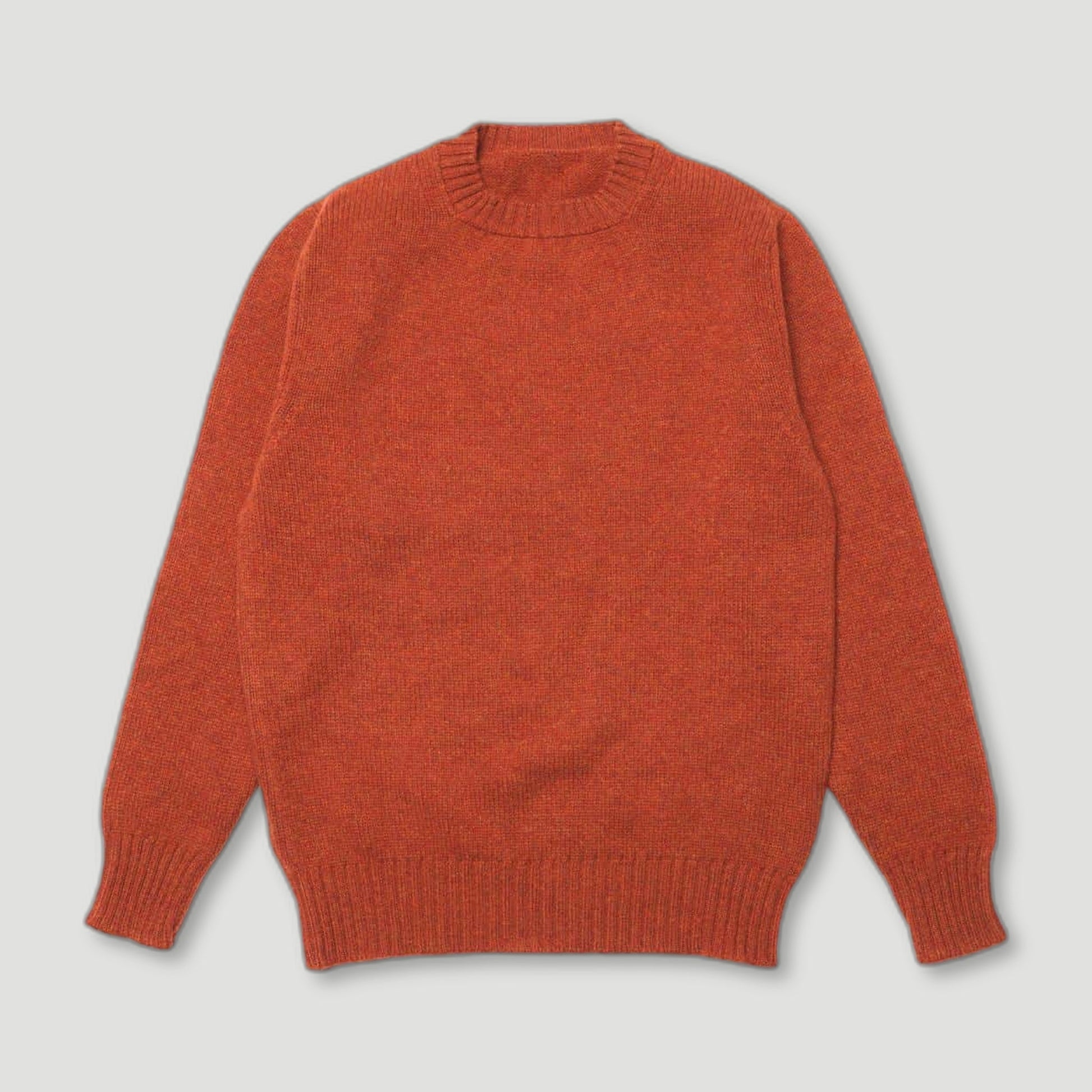 Burnt Orange Dean Lambswool Crew Neck Jumper from Malloch's - British Made Wool Jumpers