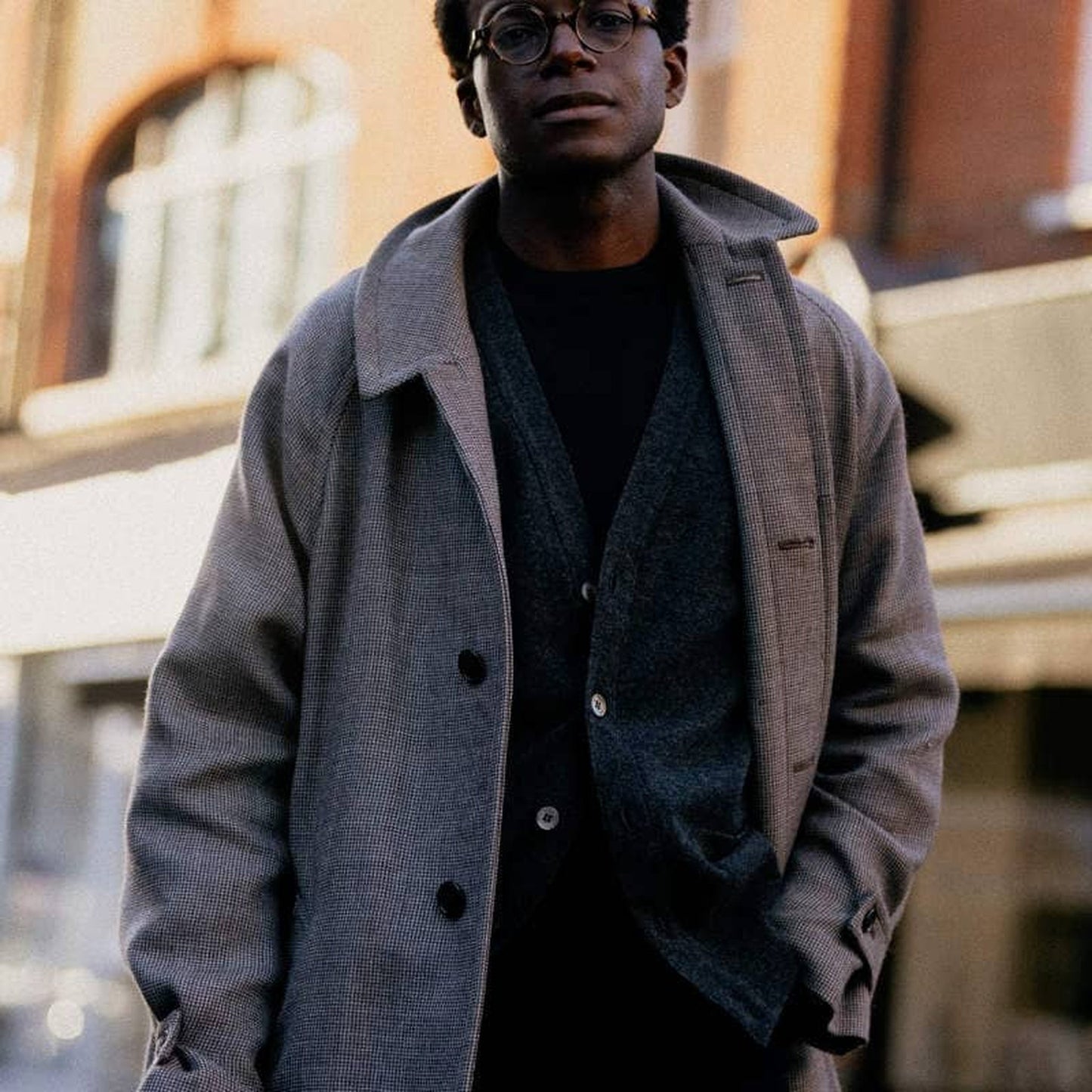 Charcoal Stewart Fine Lambswool Cardigan