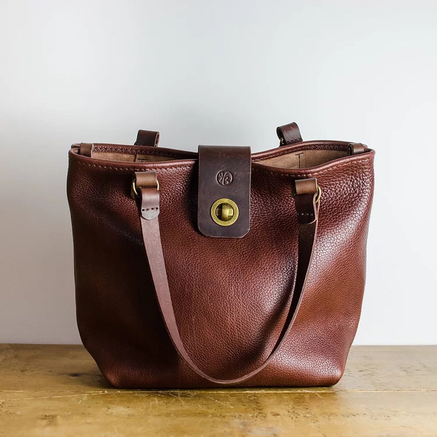 Chestnut Brown Ox Leather Tote Bag