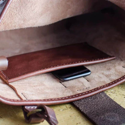 Chestnut Brown Ox Leather Tote Bag