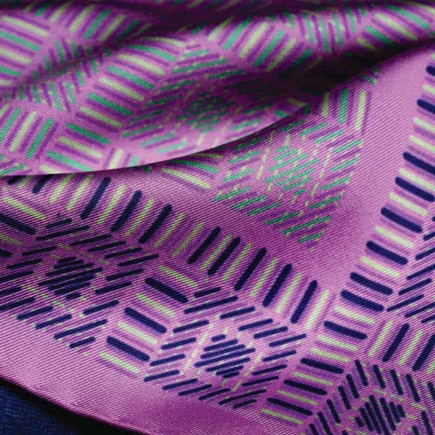 City Squares Silk Pocket Square - Pink & Mauve