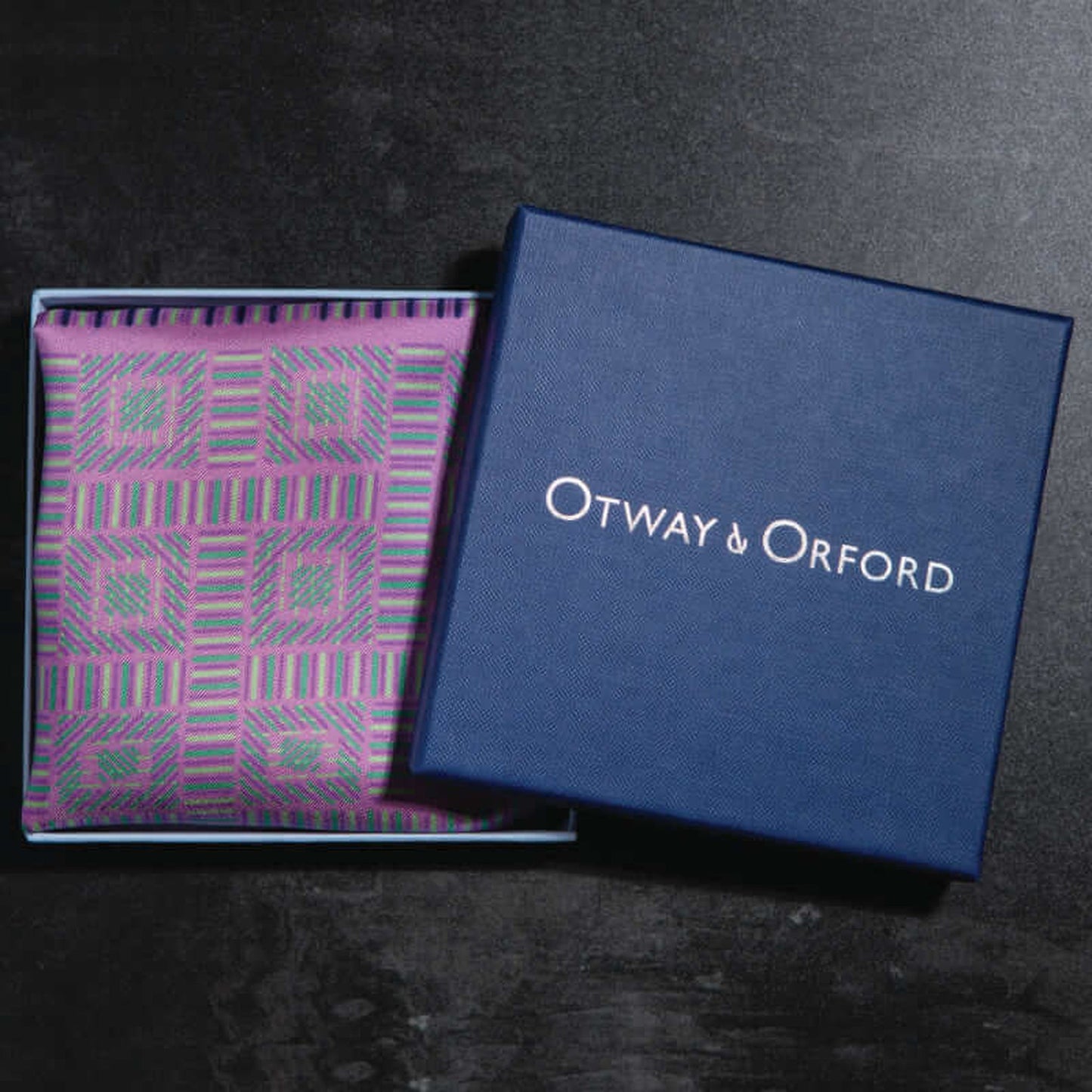 City Squares Silk Pocket Square - Pink & Mauve