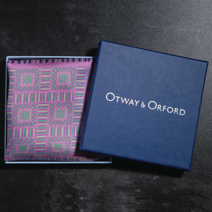 City Squares Silk Pocket Square - Pink & Mauve