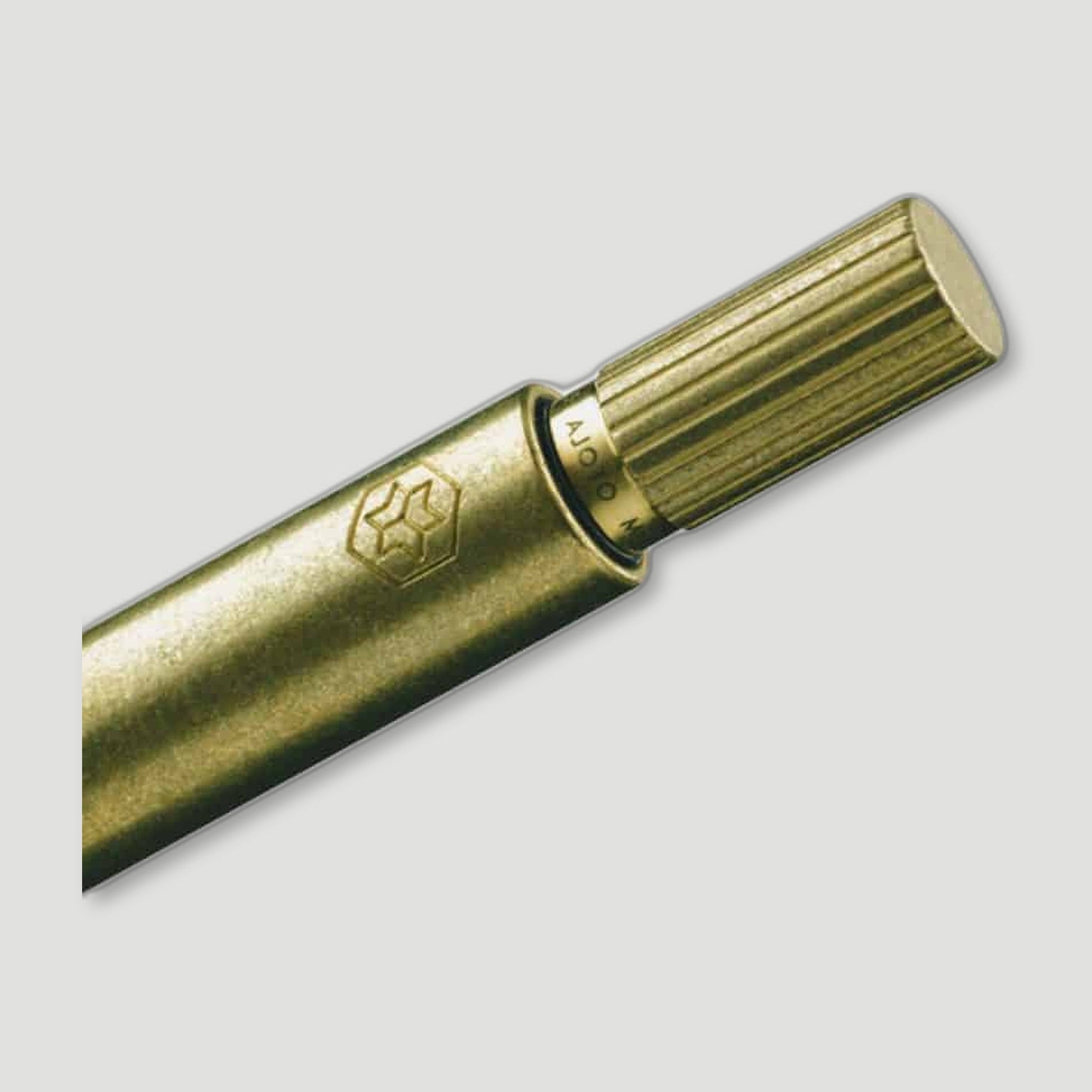 Top view of Classic Brass Pen from Ajoto - British Made Pens