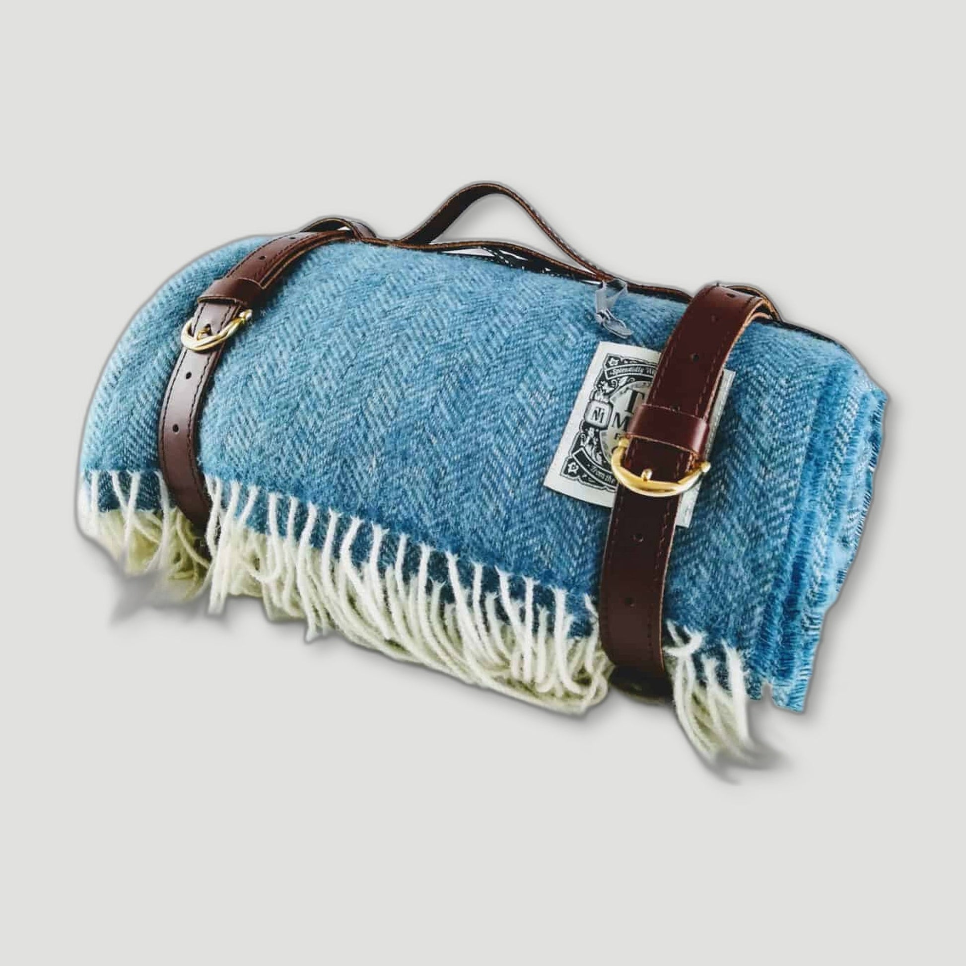 Cornish Blue Blanket from Tolly McRae - British Made Wool Blankets