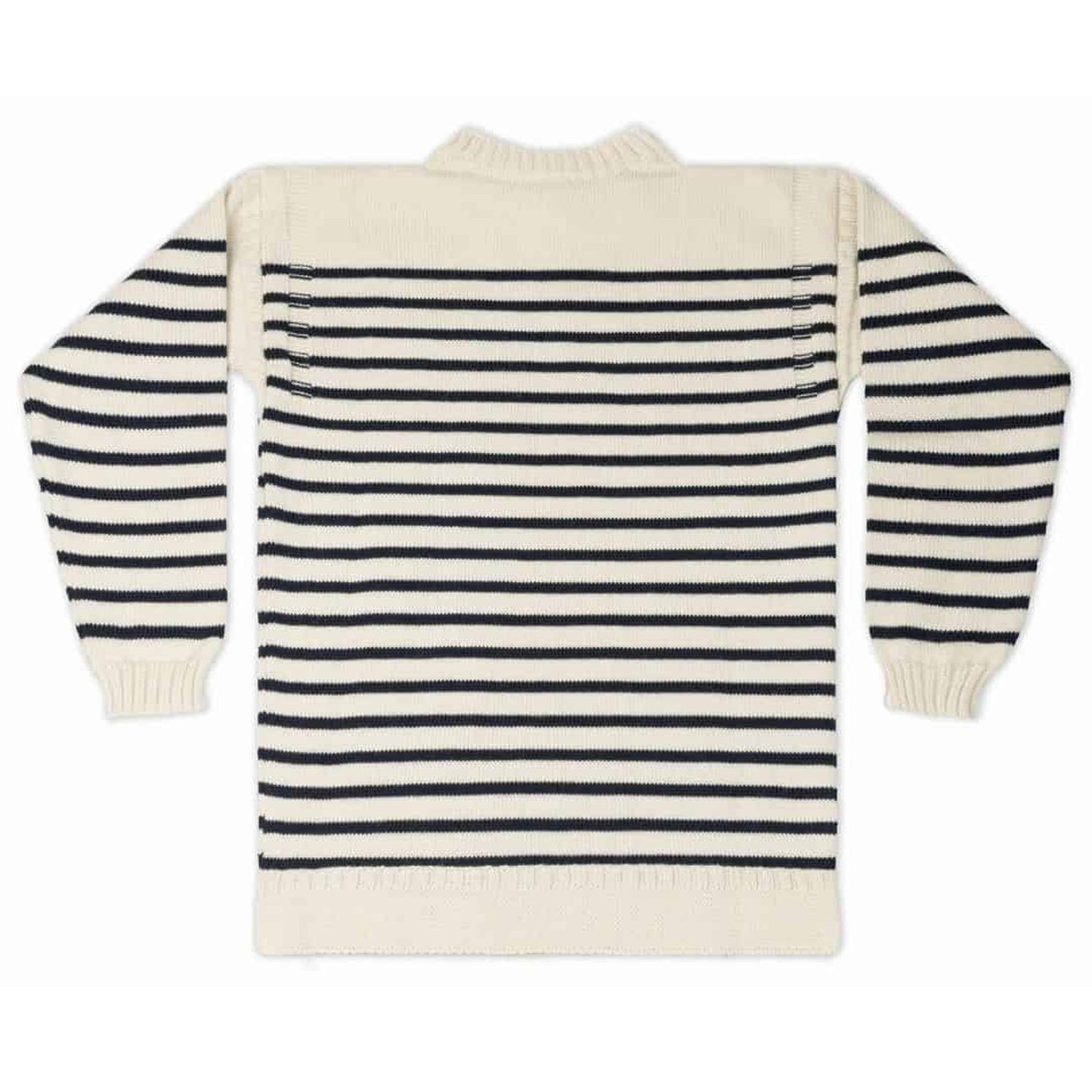 CREAM AND NAVY STRIPES TRADITIONAL GUERNSEY JUMPER