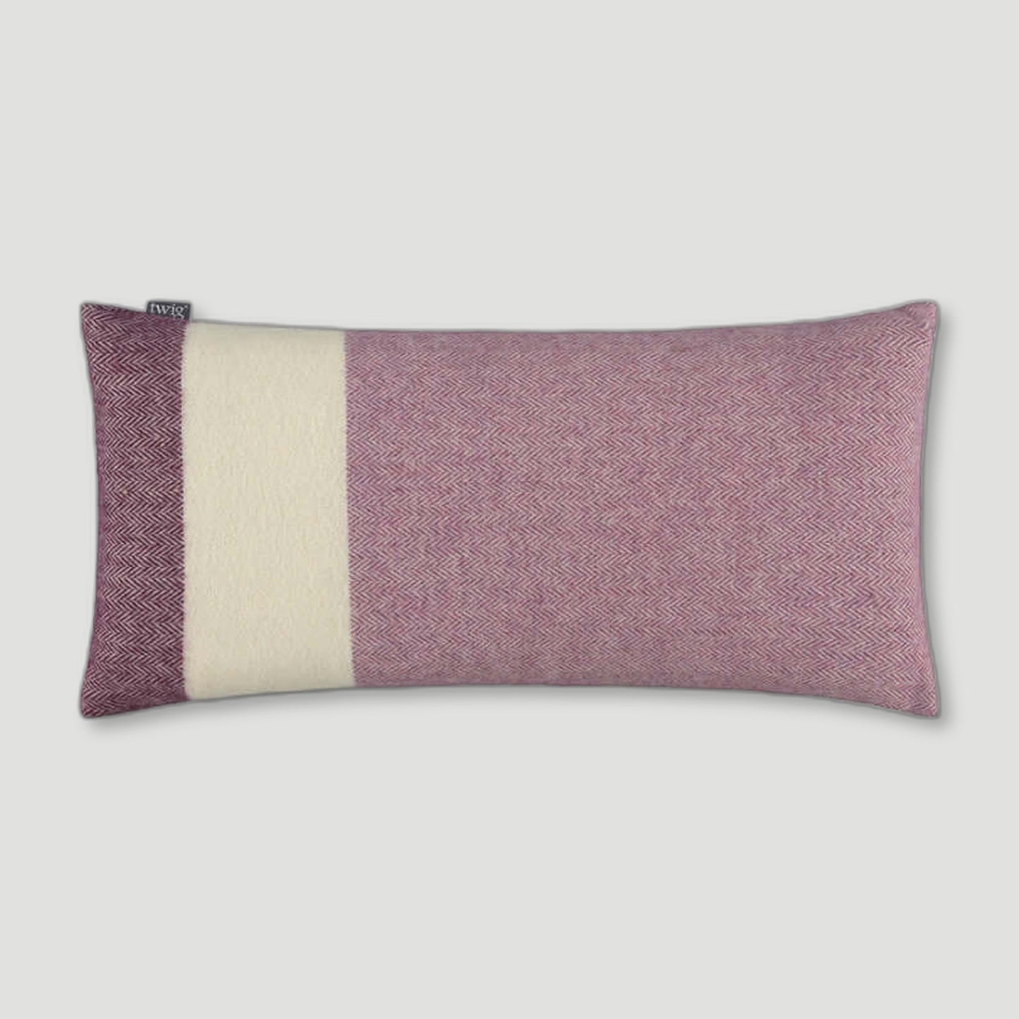 Front view of Damask Bolster Cushion from Twig - British Made Wool Throws