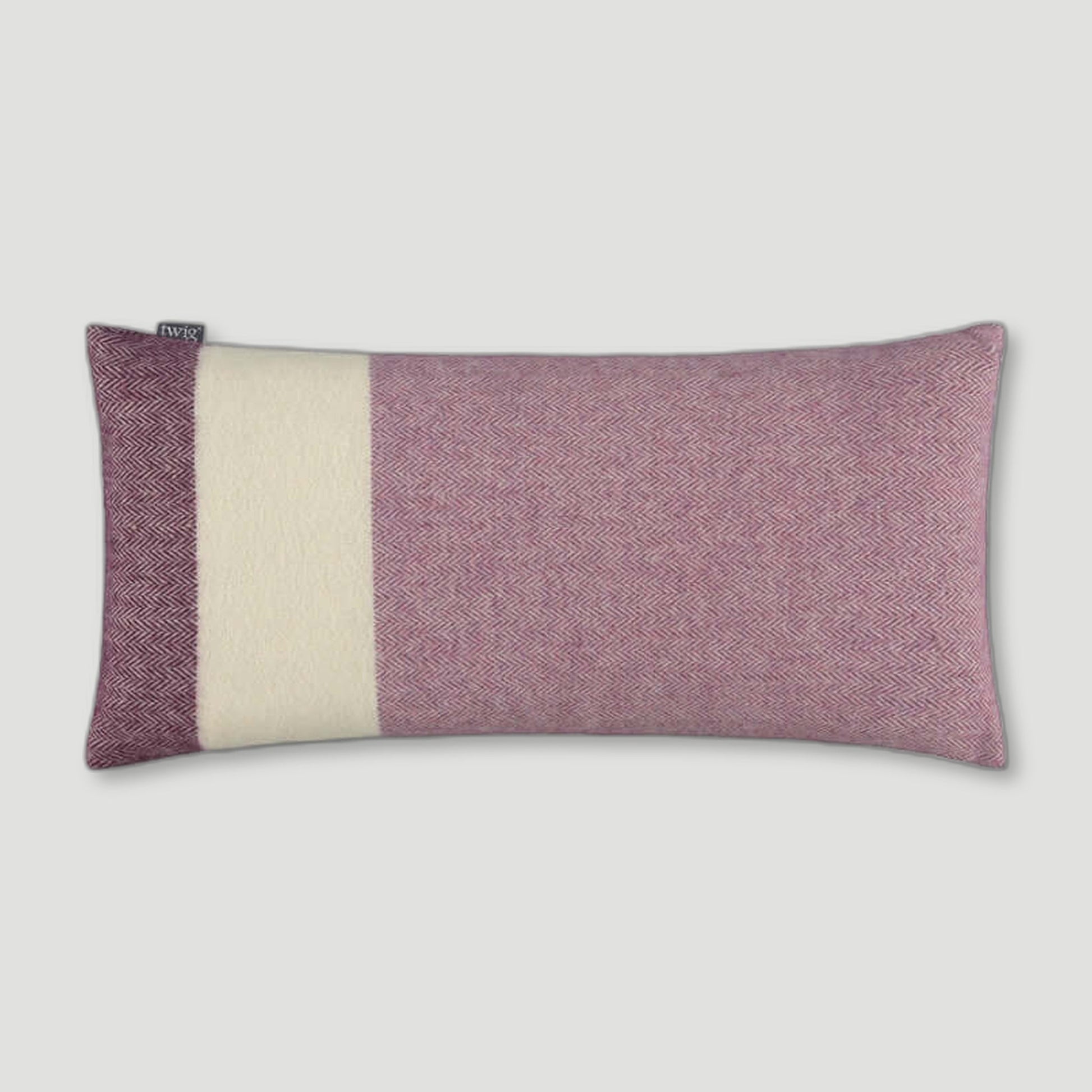 Front view of Damask Bolster Cushion from Twig - British Made Wool Throws