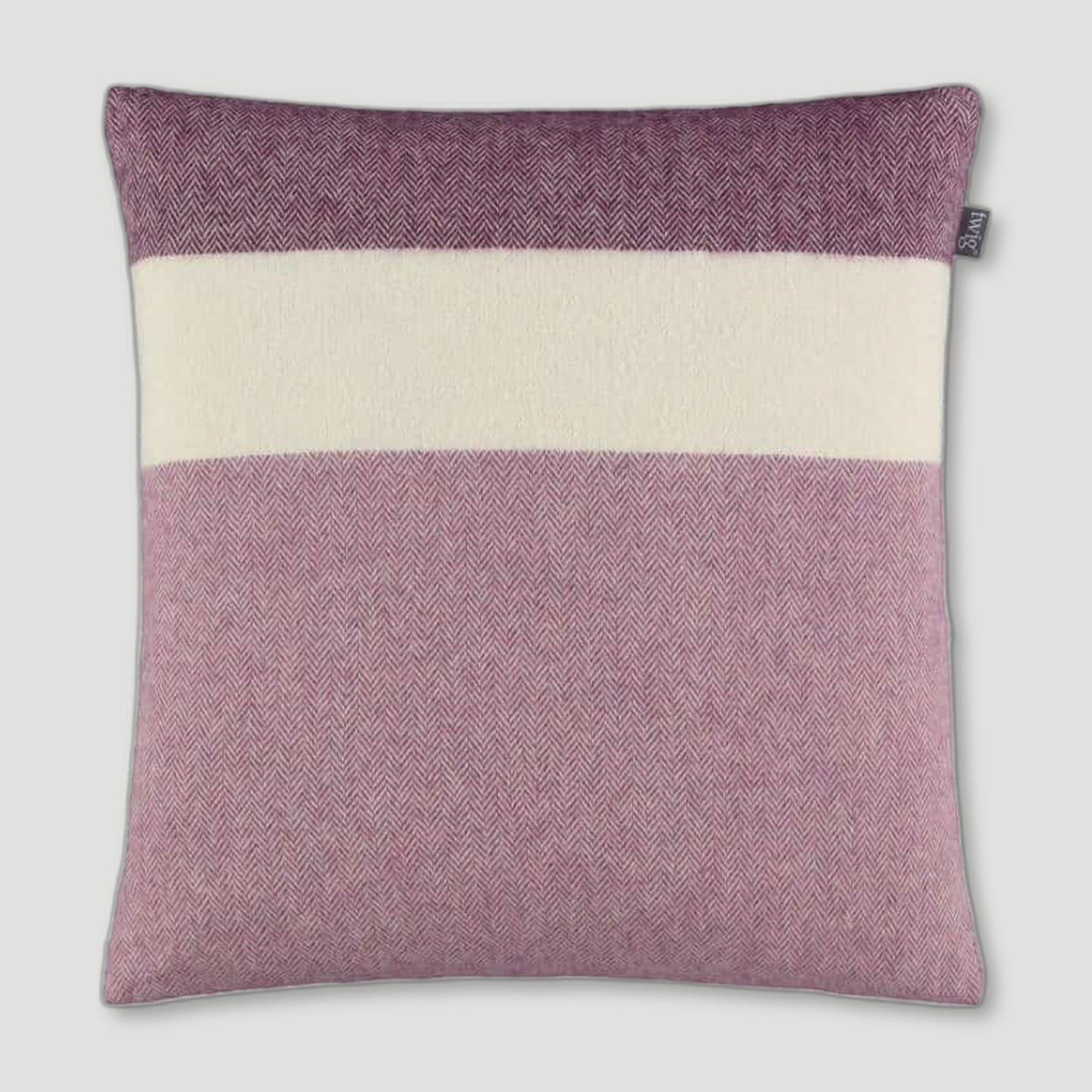 Back view of Damask Cushion from Twig - British Made Wool Throws