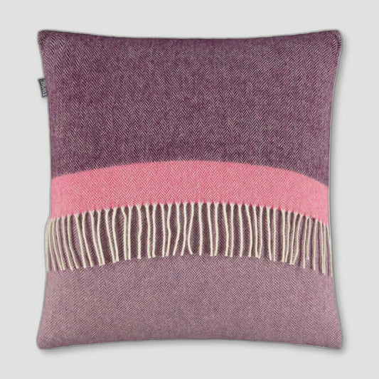 Front view of Damask Cushion from Twig - British Made Wool Throws