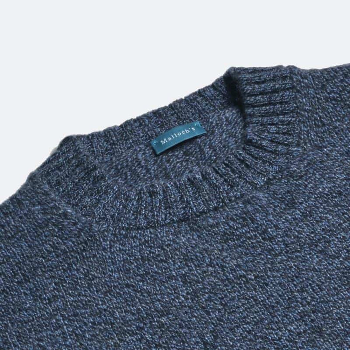 Denim Blue Dean Lambswool Crew Neck Jumper