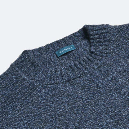 Denim Blue Dean Lambswool Crew Neck Jumper