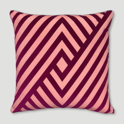 Front view of Dorsey Pink Cushion from One Nine Eight Five - British Made Homeware