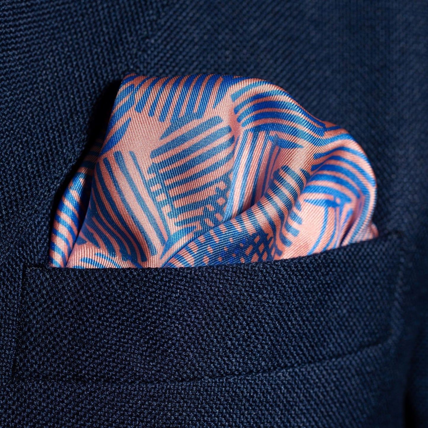Dot Dash Silk Pocket Square - Pink