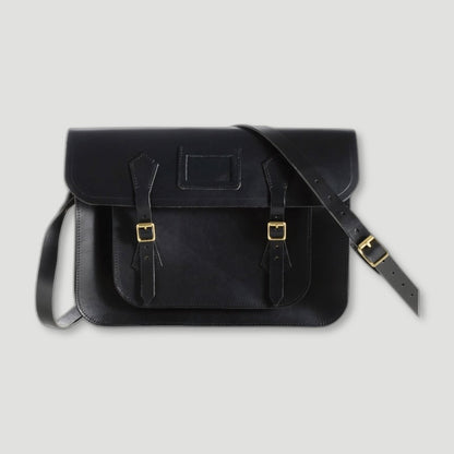 Ebony Black Leather Satchel from Garstin 1871 - British Made Leather Accessories