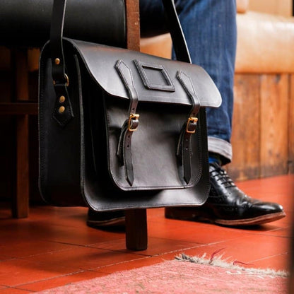 Leather Satchel - Ebony Black