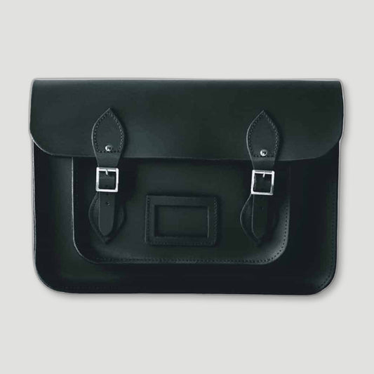 Ebony Black Leather Satchel from The Original Satchel Store - British Made Leather Satchels