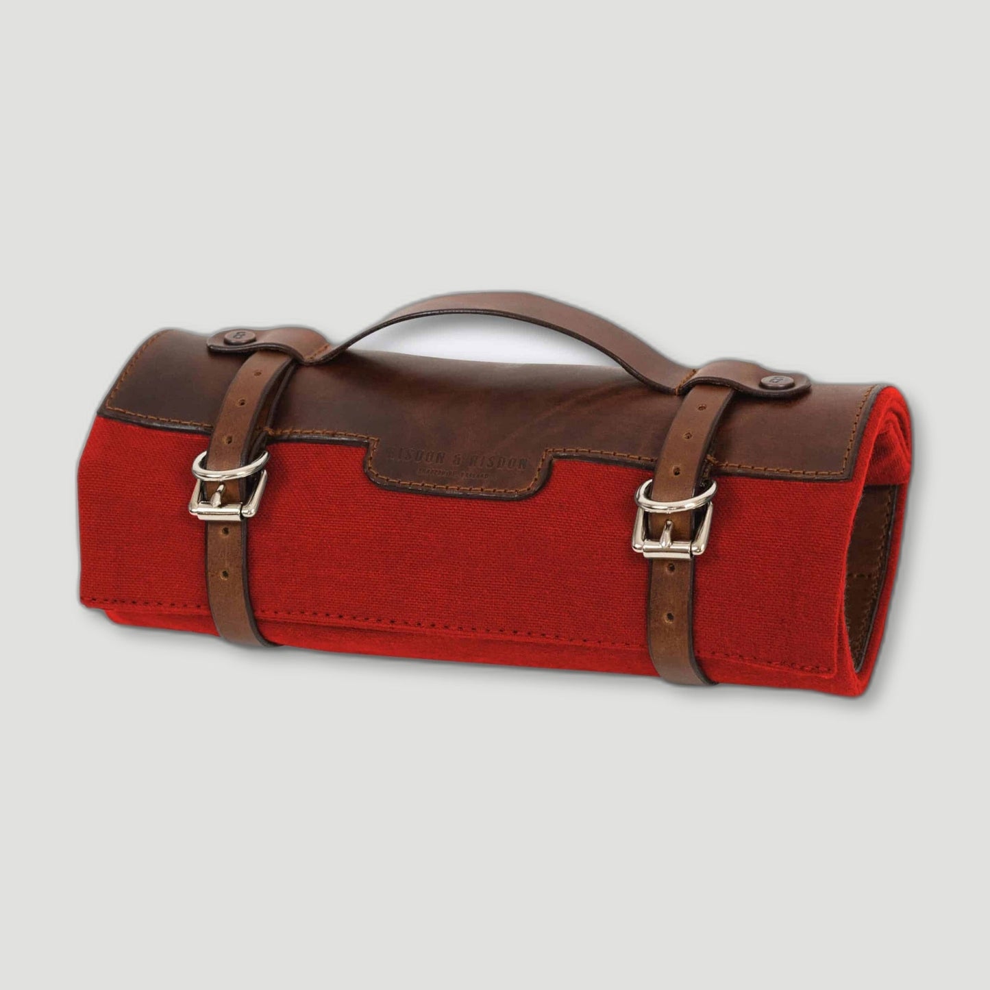 Factory Red Canvas & Leather Artist Roll from Risdon & Risdon - British Made Aprons