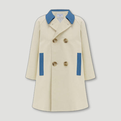 Front view of Fulham Boys Bridge Coat Delft from Brittanical London - British Made Children's Coats