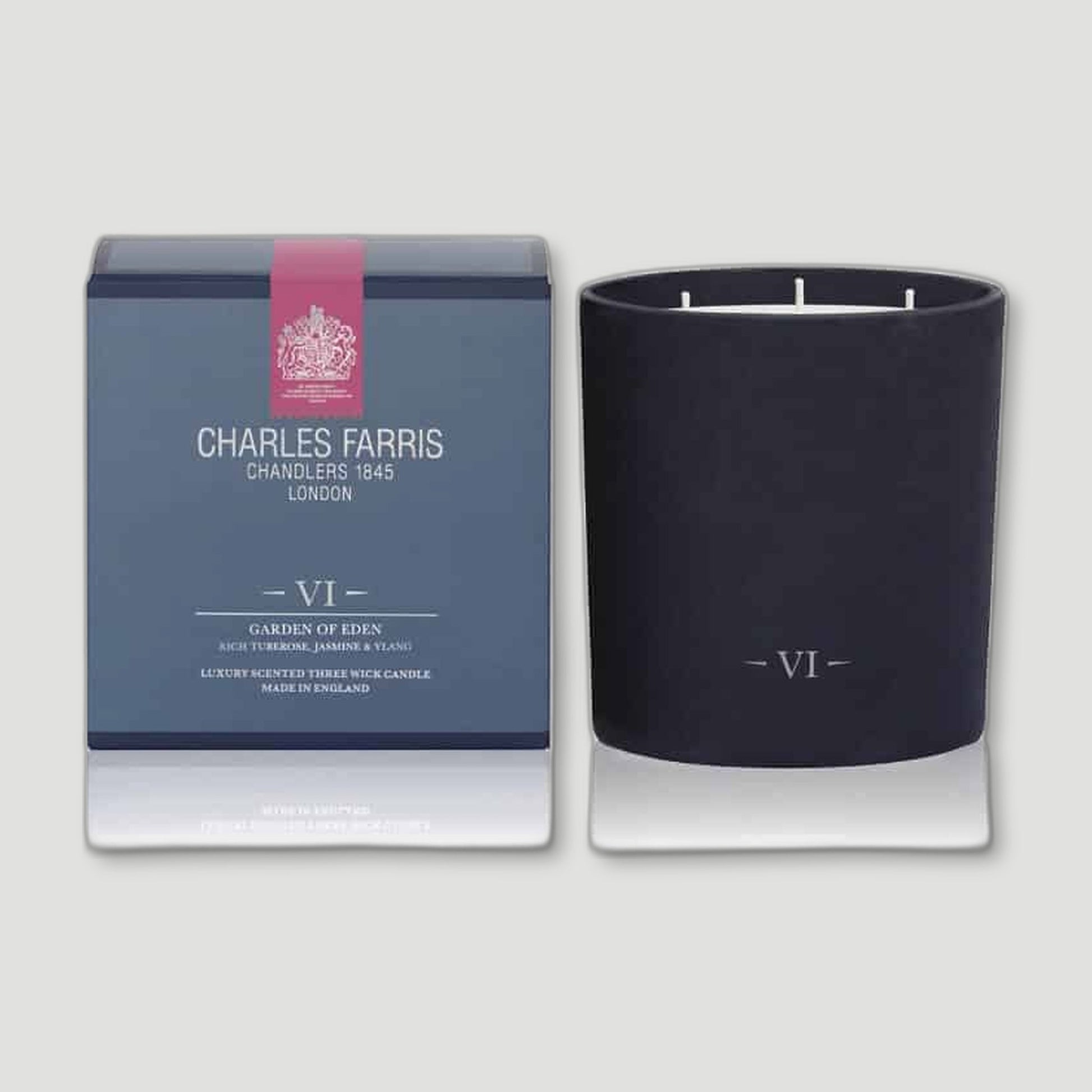 Garden of Eden 3 Wick Candle from Charles Farris - British Made Candles