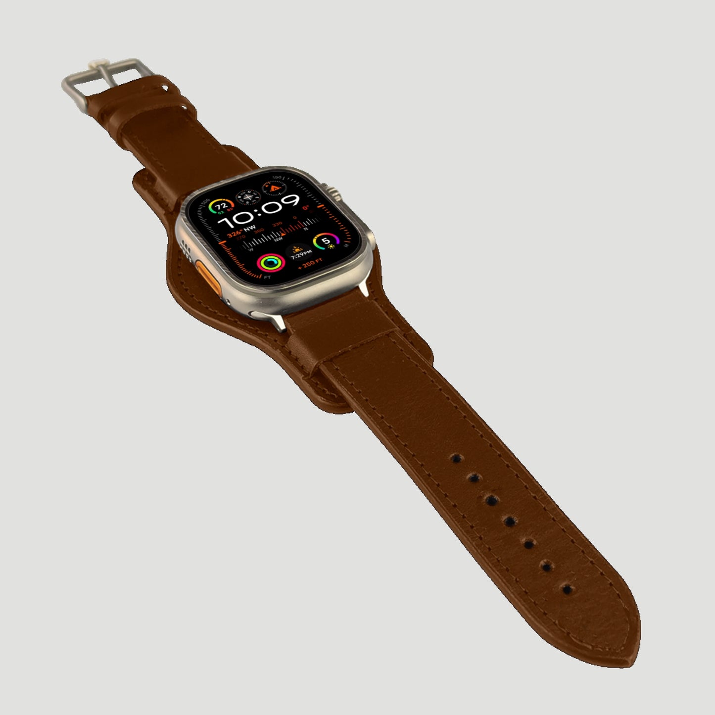 Apple Watch Ultra 2 Leather Strap - Chestnut Brown