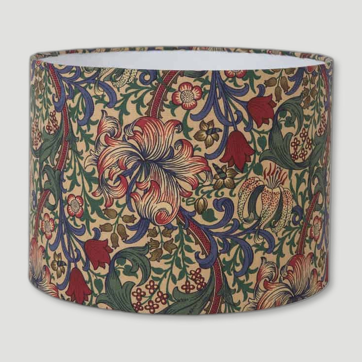 Front view of Golden Lily Cotton Lampshade 30cm from Green&Heath - British Made Homeware