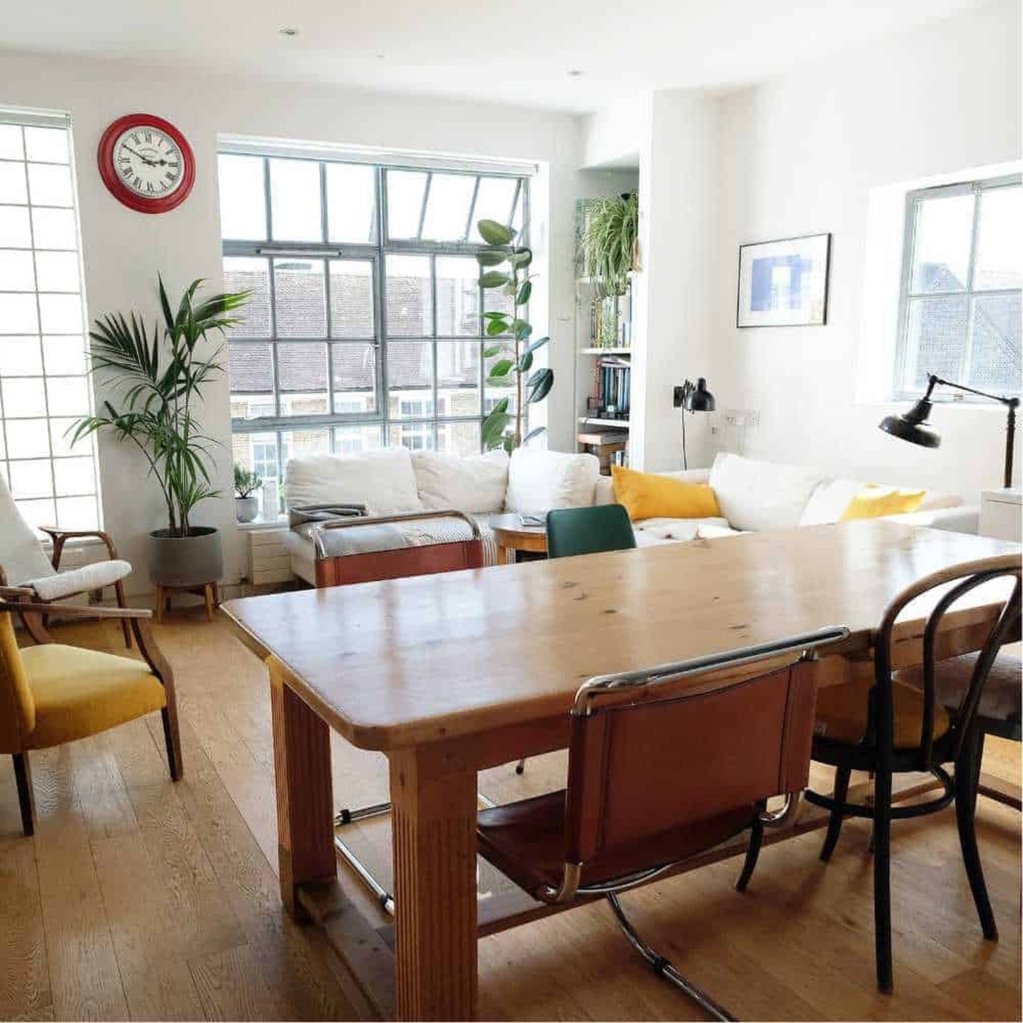 GPO Red Factory Clock Roman Numerals