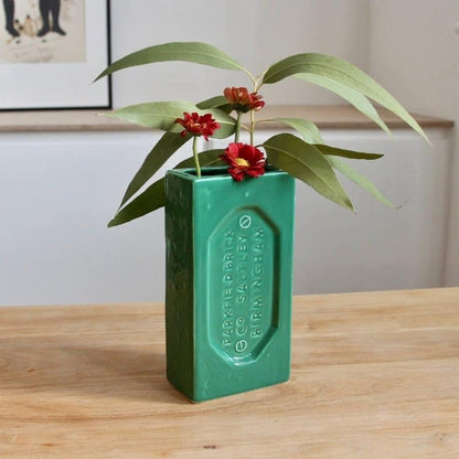 Green Birmingham Brick Vase