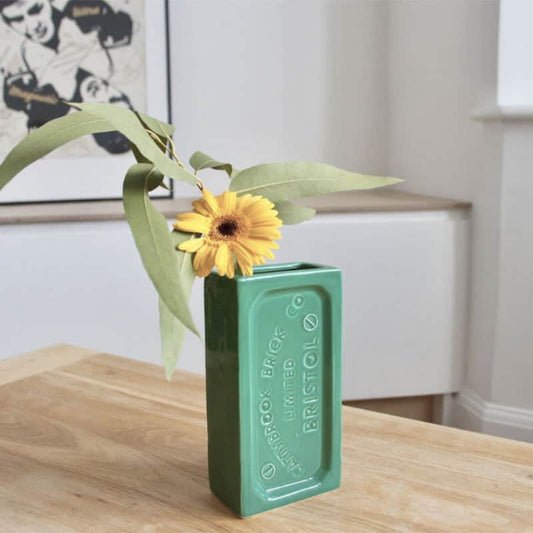 Green Bristol Brick Vase