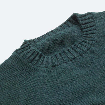 Green Dean Lambswool Crew Neck Jumper