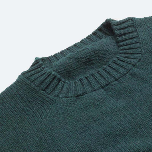Green Dean Lambswool Crew Neck Jumper