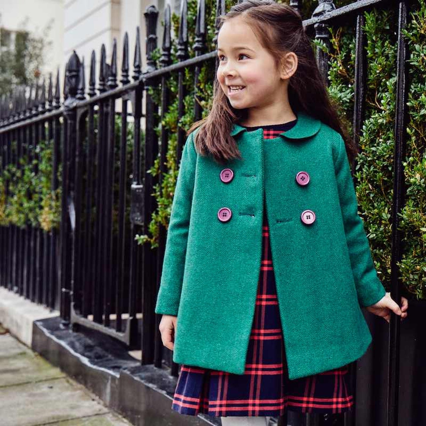 Green Fitzrovia Girls Pea Coat