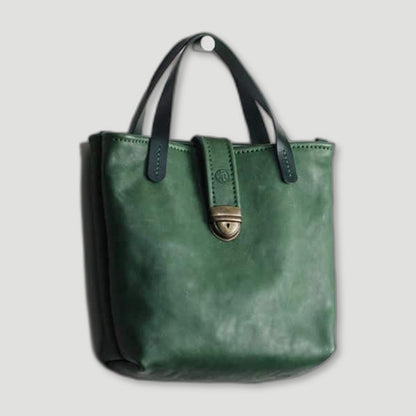 Green Italian Leather Tote Bag from Heather Borg - British Made Leather Bags